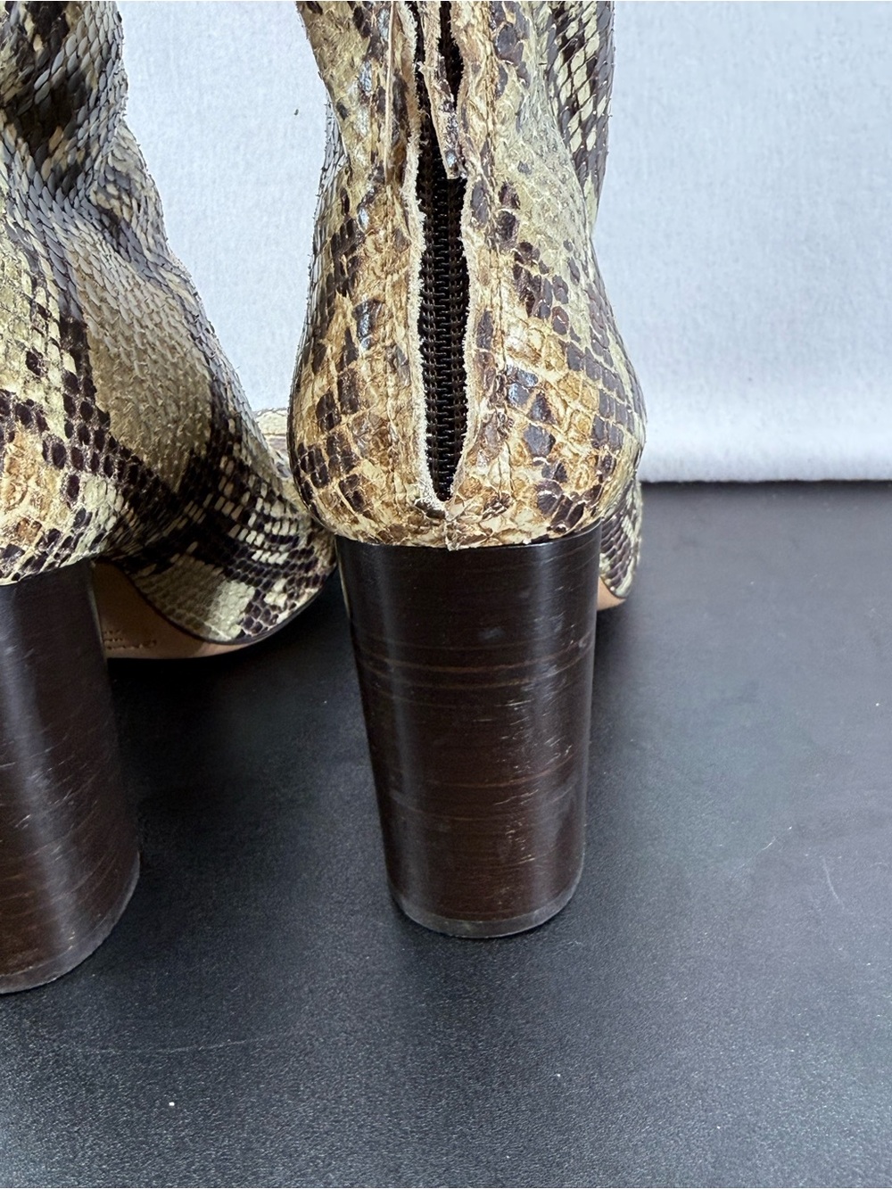 Isabel Marant Snake Print Ankle Boots in Beige and Brown - Picture 8 of 10